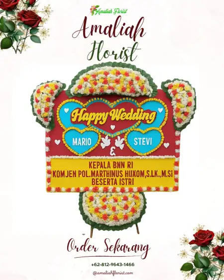 Papan Bunga Pernikahan Banyu Asih